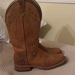 Double H women’s Brown Leather Cowboy Boots. Size 9. Worn once. Like new